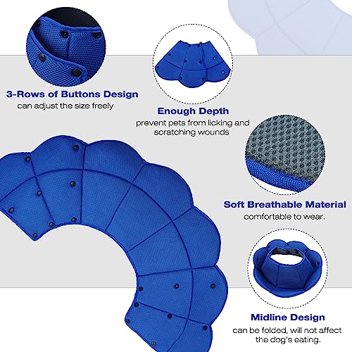 Idomik Dog Cone For Dogs After Surgery, Comfy Soft Dog Cones For Large Medium Small Dogs Cats, Adjustable Protective Dog Recovery Collars & Cones Alternatives To Prevent Pets From Licking Wounds,M #TOP3