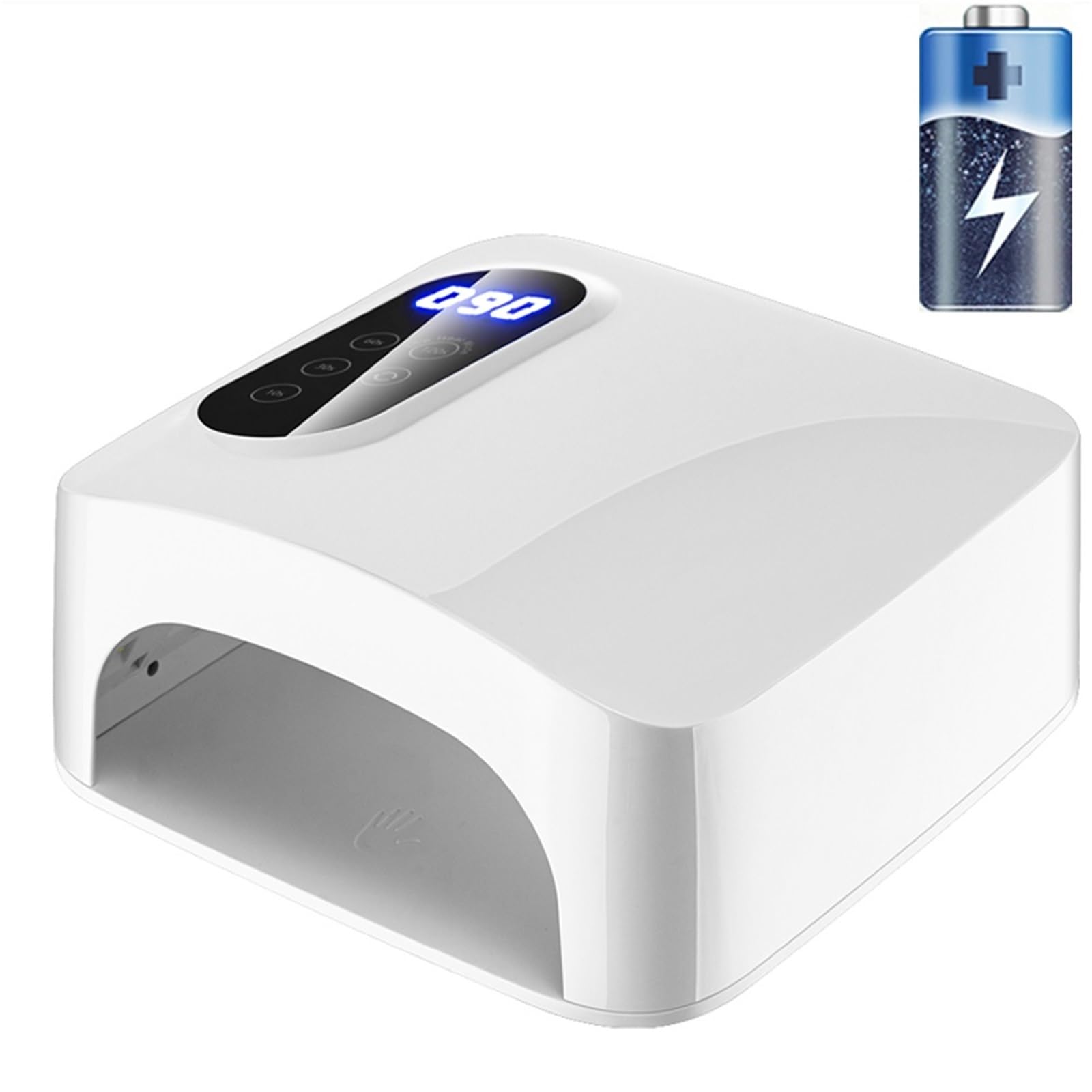 Lampa UV LED 72 W, akumulatorowa suszarka do paznokci, szybkoschnąca lampa utwardzania wszystkich żeli i lakierów, manicure pedicure Praktyczny(Rechargeable)