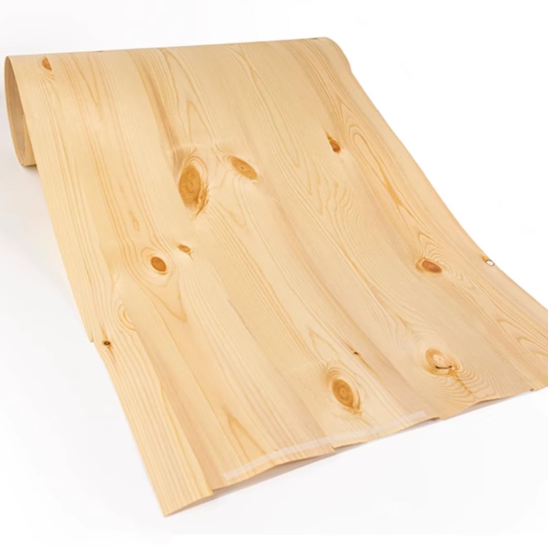 98x20.8 inch (2.5x0.53m), 0.5mm Thick Natural Pine Jointed Wood Veneer - Ideal for DIY Home Decor, Furniture Refurbishment, Speaker & Auto Interior Enhancement