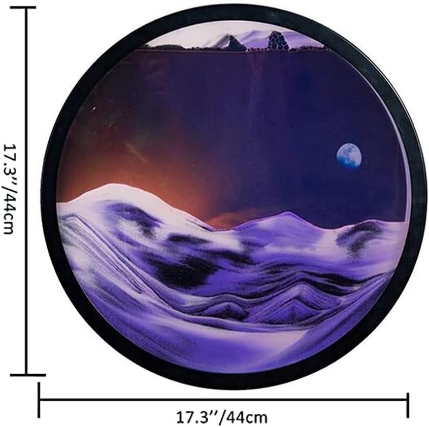 NALoRa 17.4'' Moving Sand Art Decor, Sand Art Liquid Motion,Sand Art Wall Mounted Rotate Sculpture, 360° Rotate Wall Mounted Moving Sand Art Picture Relaxing Mood Home Office Work Decor (Color : K)