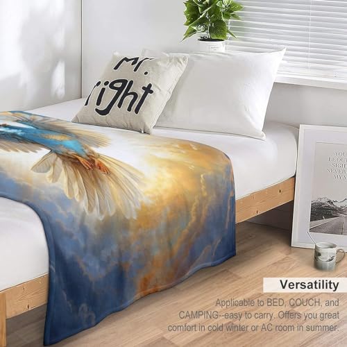 Couverture en Flanelle Flannel Oiseau : Plaid Lit 130×150cm Qualité Supérieure - 6