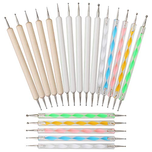 20 Piece Mandala Dotting Tools Nail Art Dotting Tools Pattern Tracing Dotting Tools for Nails, Dot Painting Tools Stylus Dotting Tools for Nail Arts Embossing Pattern