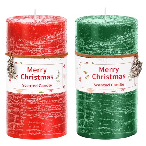 Weihnachten Duftkerzen Geschenk Set, 2 Stück Stumpenkerzen Groß...