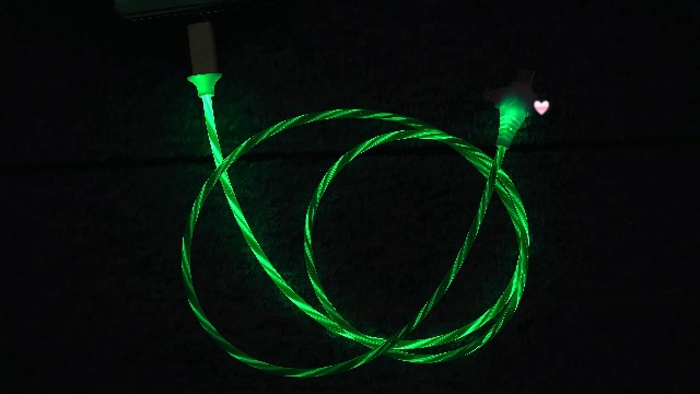 Image of 3-in-1 LED Green Flowing Light Fast Charging Cable 39-inch, Soft PVC USB Cable with Super Fast Charging, High-Speed Data Sync & Energy-Saving Light Effect, Compatible with Nearly All Devices.