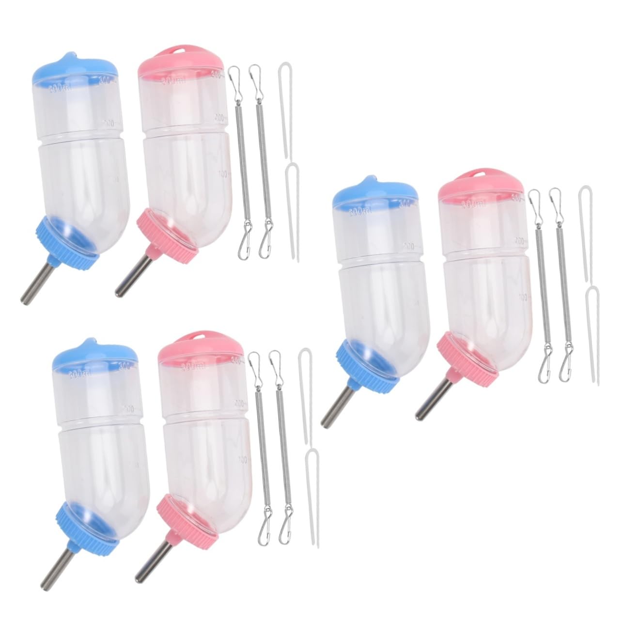 Beaupretty 6piezas Botella De Agua para Mascotas Dispensador De Agua Antigoteo para Pequeños Animales Bebedero De Inoxidable para Hámsters Conejos y Cobayas Capacidad De Color Aleatorio