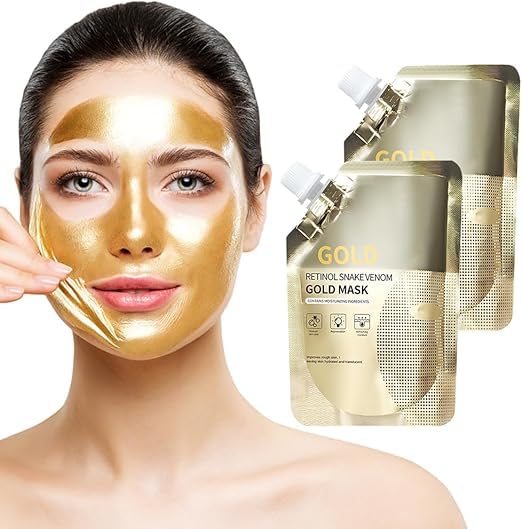Image of Korean Glass Skin Bio-Collagen Overnight Face Mask | Collagen Overnight Peel Off Mask | Overnight Glow Duo for Uneven skin Tone | Night Wrapping Mask for Women (gold)