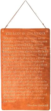 Man in the Arena Leather Wall Sign