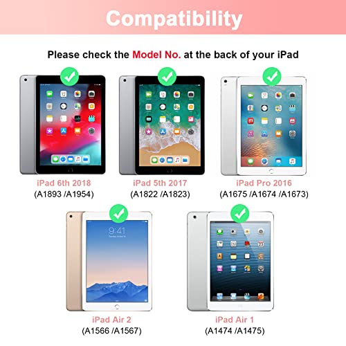 SOPPY Bluetooth Keyboard Case with Touchpad for iPad 9th Gen 2021, 8th Gen 2020, 7th Gen 2019 10.2", Air 3 & Pro 10.5", Detachable Wireless Keyboard, Slim Protective Cover, Rechargeable, Pink