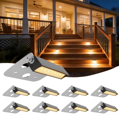 JESLED 8 Pack 4 inch Retaining Wall Lights Low Voltage Landscape Lighting