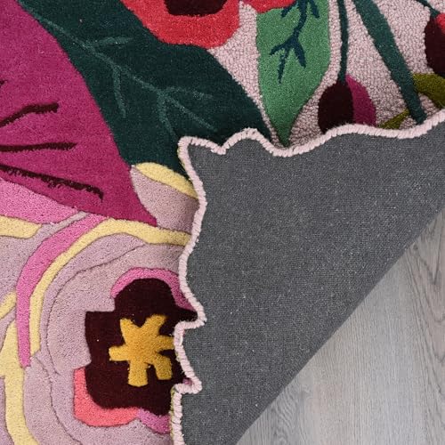 Tapete de lana floral multicolor 8' x 10' miniatura 5