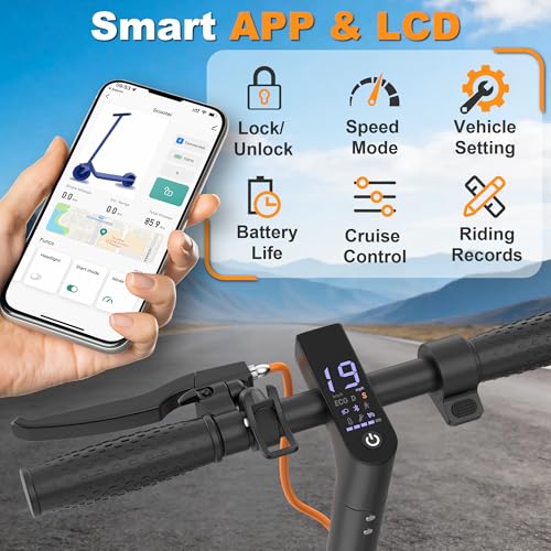 Image of VOLPAM Adult Electric Scooter, 350W /500WMotor, 8.5 inch /10 inch Solid Tires, 19 /22Mph, 32 /28 /23 /21 /18 /16Miles Max Range, Dual Braking