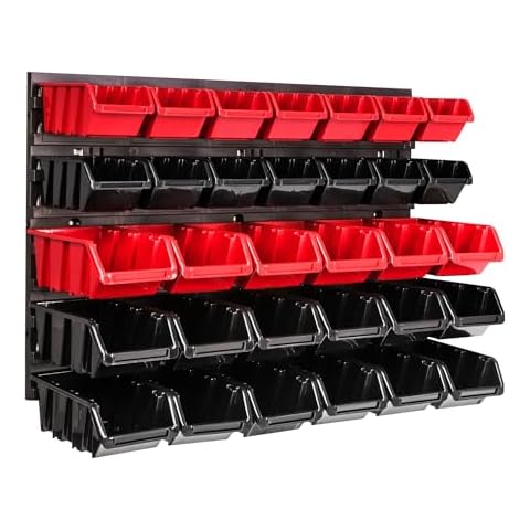 Storage System Wall Shelf with 29 Boxes Cover