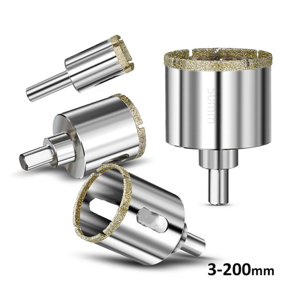 Wiertło do szkła 3-200 mm Wiertła do otworów diamentowych z rdzeniem diamentowym Wiertła Przecinarka do płytek Marmur Szkło Granit Narzędzia do wiercenia mechanicznego, 165 mm (1 szt.), Okrągłe