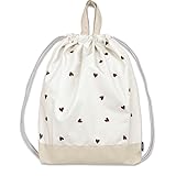 [Ｄｅａｒ　Ｃｏｌｏｇｎｅ] 雨に強い！ 防水 撥水 体操着袋 ランドセルの上から背負える ナップサック 男の子 女の子 リュック 大きめ マチ 撥水 巾着 体操服入れ 子供 キッズ 小学生 幼稚園 保育園 入園 入学 dz212 アイボリー×ブラウンハート