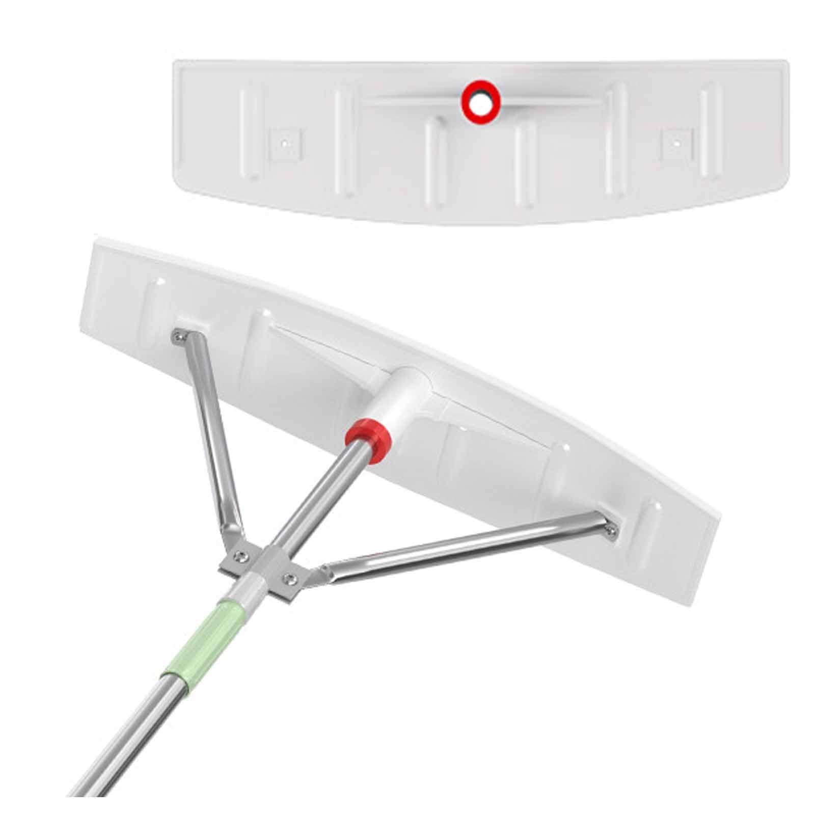 Ausziehbare Schneeschaufel mit Eiskratzer, 2-in-1-Werkzeug für Dachschneeräumung, leichter Aluminiumgriff, verstellbar, 2 - 4 m