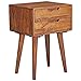 FineBuy Table de Chevet Bois Massif Sheesham 47 x 66 x 36 cm avec tiroirs | Design Table de Nuit Orientale boxspring Nature Table d'appoint Chambre à Coucher