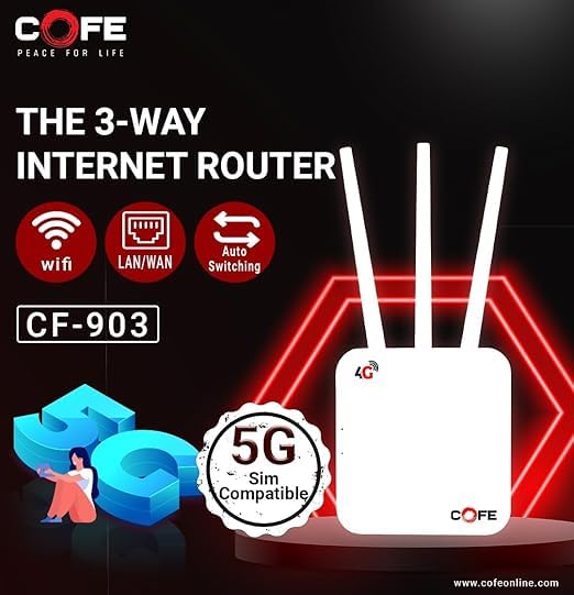 CF-4G 903 Wi-Fi-6 VPN Sim Router with 300Mbps Speed 4G/5G Sim Compatible WiFi Router, No Configuration Required, with Micro Sim Card Slot and LAN... - Image 4