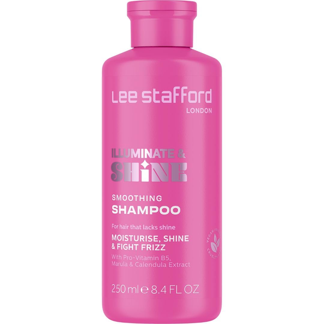 Lee Stafford Smoothing Shampoo | Illuminate & Shine - Best for Dry Dull Hair, Lightweight Clarifying Gel for A High Gloss Sleek Silk Shiny Finish, Infused with Marula Oil for Rich Moisture, 250 ml