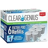 Clear Genius Filter Pod Refills (Pack-6) SR-6, Includes 6 Filter Pod Refills, Each Filter Pod Lasts For 2 Months