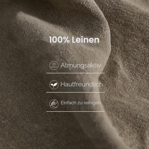 Decke aus 100% reinem Leinen, 100% natürliches Flachs, 200,7 x 160 cm, französischer Leinenstoff, weich, atmungsaktiv und hautfreundlich… – Ansicht 3