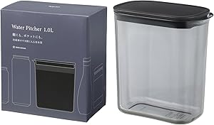 マーナ (marna) ウォーターピッチャー 1L 冷蔵庫のすき間に入る 冷水筒 (耐熱/食洗機対応/広口) 洗いやすい 水 麦茶ポット 冷水ポット ピッチャー カラフェ ブラック K787BK