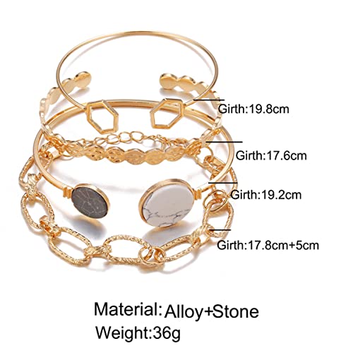 Geometric Stackable Bracelet Set of 4