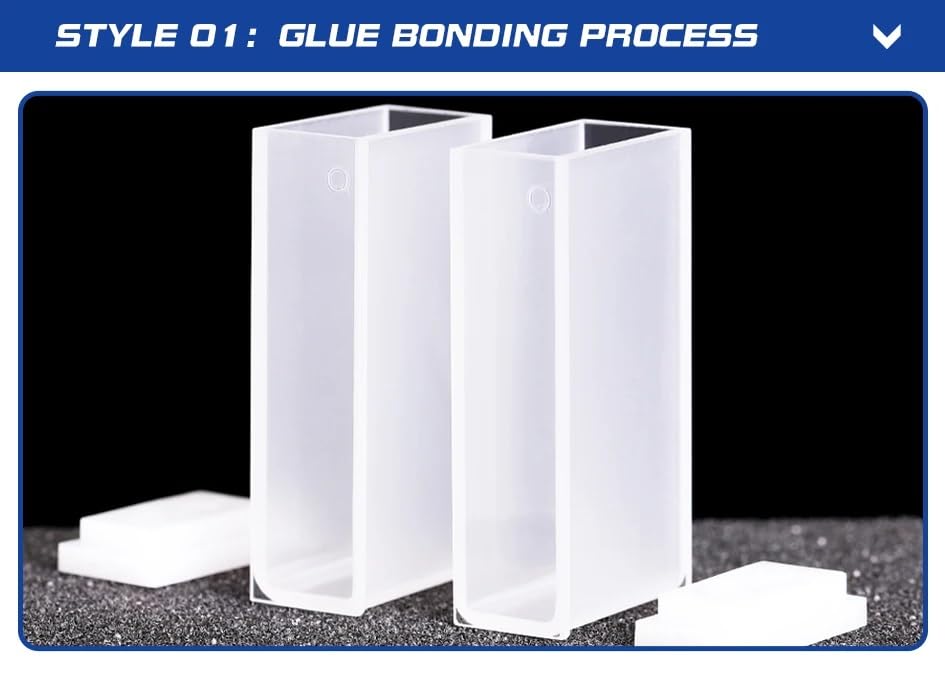 2 kuwety kwarcowe z pokrywką - długość ścieżki optycznej 20 mm JGS1 do spektrofotometru - objętość 7 ml, wysoka transmitancja(Glue bonding process)