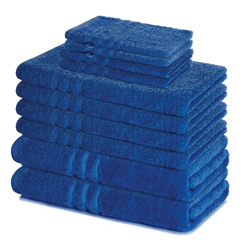 Juego de toallas de baño de algodón premium Lavea® en azul real para un confort de gran lujo 2