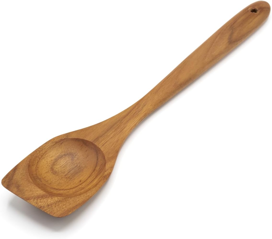Right Hand Chopper, Wooden Spoon - Spatula, Break Up Ground Beef Utensils Made from High Moist Resistance Teak Wood for Non Stick Cookware. (Right Hand Chopper)