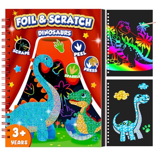 CutteeyFyry Folienspaß FüR Kinder,Dinosaurier Folienspaß &Scratch...
