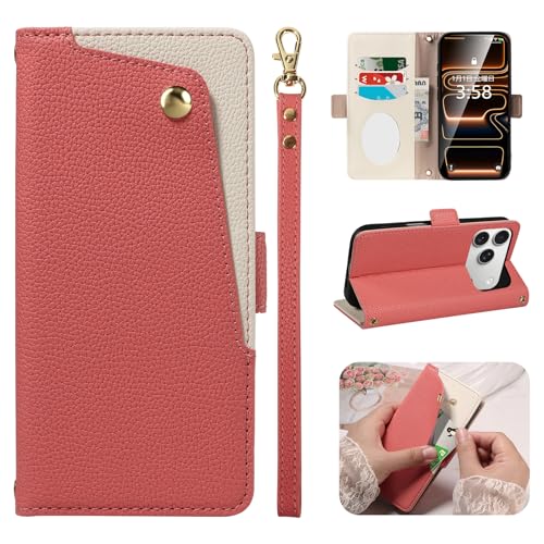 MINIKA iPhone 17 Pro �p �P�[�X �蒠�^ �������U�[ �~���[�t�� ��Phone 17Pro �蒠�^ �P�[�X �J�[�h���[ �X�g���b�v�t�� ������� ���킢�� �A�C�t�H�� 17�v�� �A�C�z��17 �v�� �X�}�z�P�[�X ���u���X�^���h�@�\ �}�O