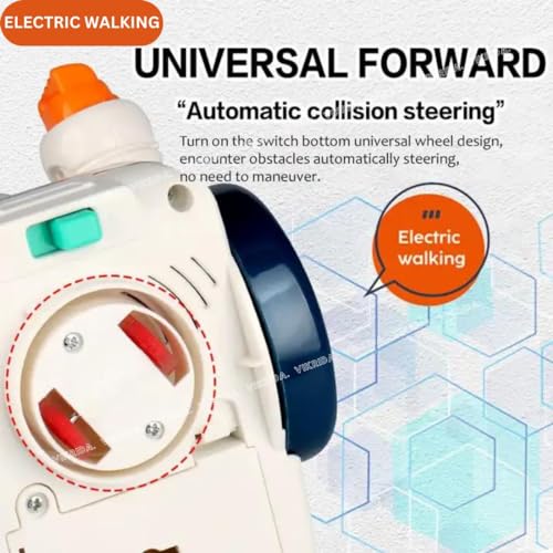 Image of VikriDA Rotating Gear Robot Toy | Transparent Electric Walking Robot with Flashing Lights, Sound & 360 Bump-and-Go Action - Multicolor