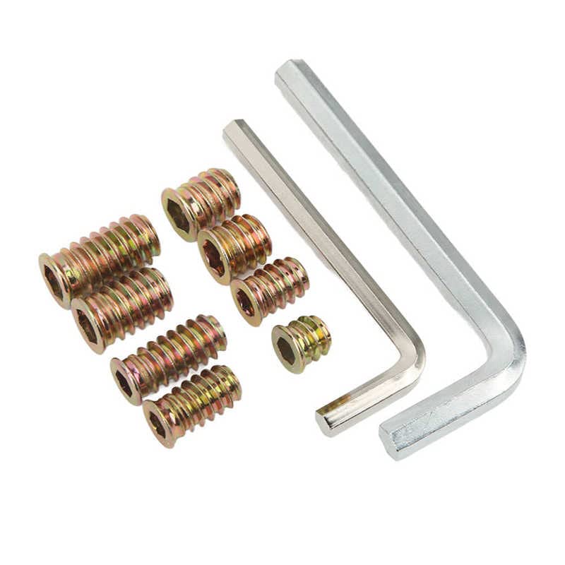 122Pcs Metric Threaded Insert Carbon Steel Galvanized Female Male Thread Furniture Bolt for Closet with Storage Box