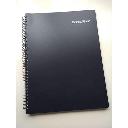 60 Pages Black Plus File Non-Reflective Music Sheet Folder (30-Pocket to fit 60 Sheet Music), Spiral Bound Lies Flat, Sheet Music Organizer for A4 and Letter Size Music Sheet