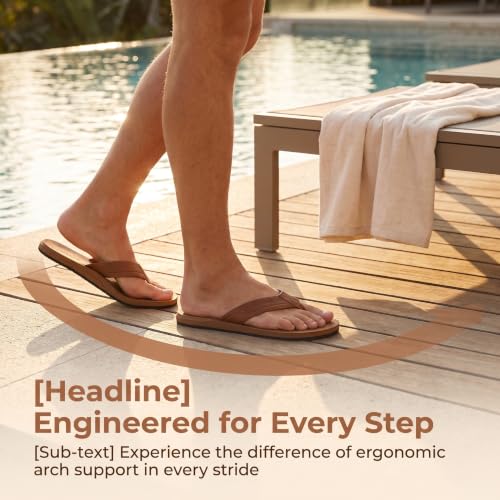 Image of AX BOXING Mens Flip Flops Leather Thong Sandals Casual Comfort Slides Slippers