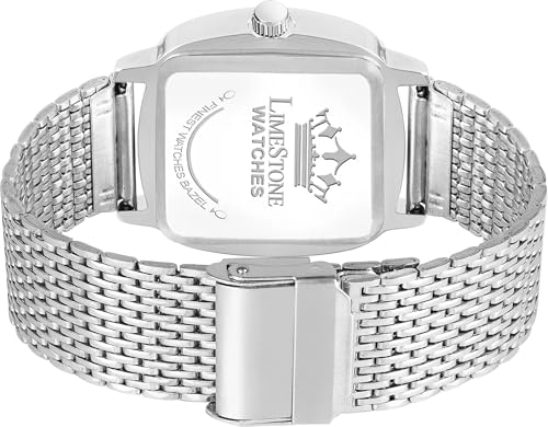 Image of LIMESTONE Classic Series Men Analog Watch - Stainless Steel Mesh Strap with Elegant Dial & Roman Numerals | Quartz Wristwatch for Casual & Formal Wear