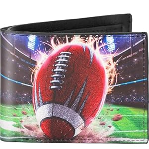 Fonwill Kinder Geldbörse - Football Leder Geldbörse