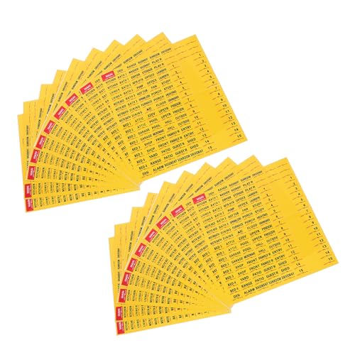 GALPADA Etiquetas Adhesivas Impermeables para Paneles Eléctricos Hoja de 20 Unidades Resistentes para Identificación de Cajas de Disyuntores Pegatinas Numeradas Reutilizables para