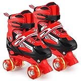 Perzcare Roller Skates for Girls/Boys, Kids Roller Skates for Children Outdoor Indoor Adjustable 4 Sizes with Light Up Wheels
