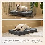 BEDSURE orthopädisches Hundekissen mittelgroße Hunde - 74x46x8cm waschbares Hundebett mit 2 in 1 Memoryschaum, kuscheliges Hundematte Hundematratze, dunkelgrau