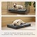 BEDSURE orthopädisches Hundekissen mittelgroße Hunde - 74x46x8cm waschbares Hundebett mit 2 in 1 Memoryschaum, kuscheliges Hundematte Hundematratze, dunkelgrau