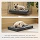BEDSURE orthopädisches Hundekissen kleine Hunde - 61x41x8cm waschbares Hundebett mit 2 in 1 Memoryschaum, kuscheliges Hundematte Hundematratze, dunkelgrau