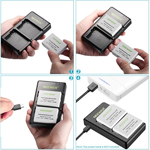 Image of Neewer LP-E8 Dual Slot Battery Charger Set 1140mAh, Compatible with Canon EOS Rebel T2i, T3i, T4i, T5i, 550D, 600D, 650D, 700D, Kiss X4, X5, X6i, X7i Cameras &More(Not for T2 T3 T4 T5)