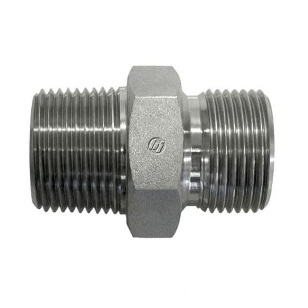 Brennan Industries 7032-08-08 Steel Straight Nipple Conversion Adapter Fitting, 1/2
