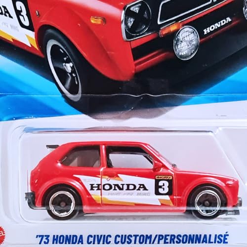Image of Hot Wheels 73 Honda Civic Custom Then and Now Ages 3 Years and Up 231 /250 (Red)