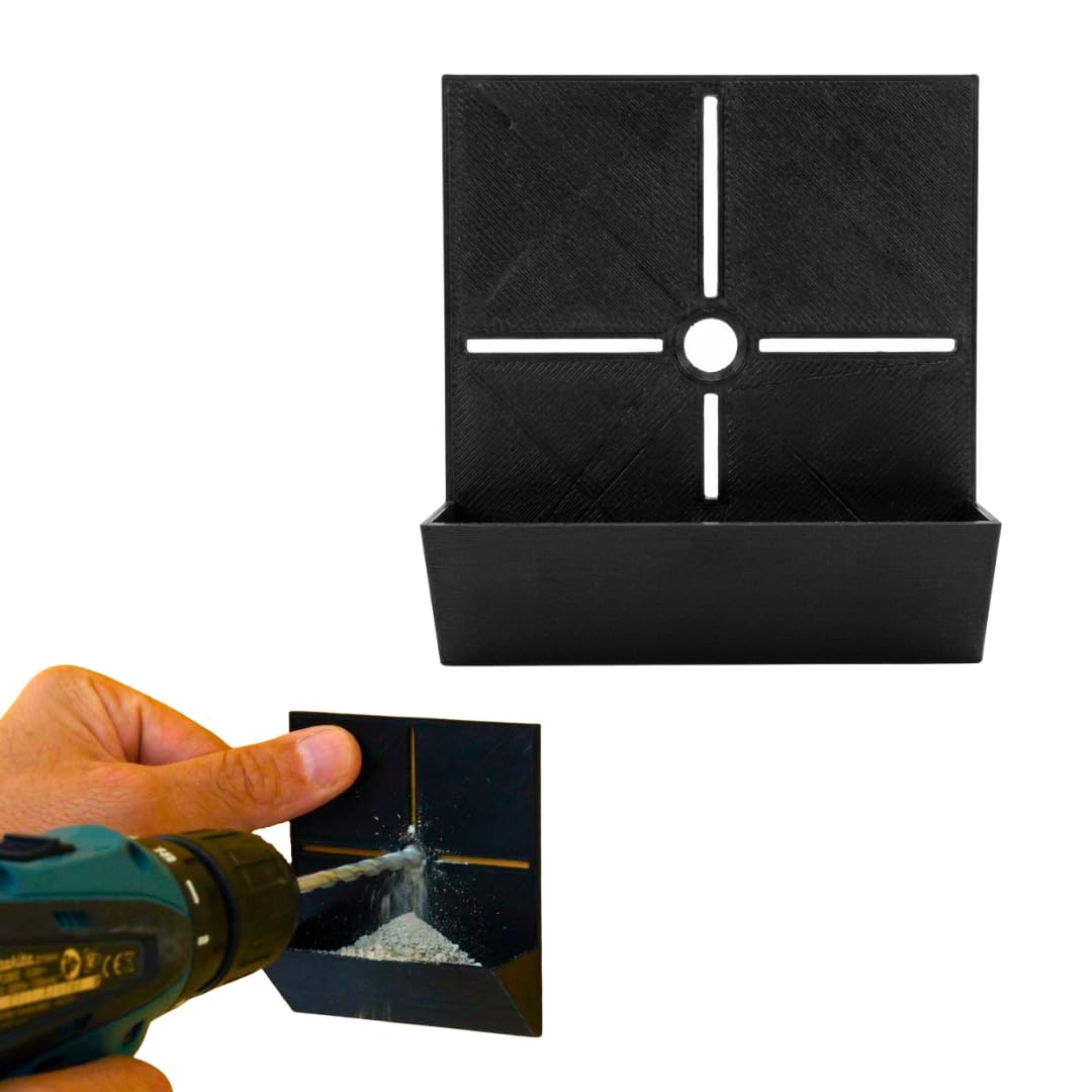SplashNColor Drilling Dust Collector and Drill Bit Guide for Wall Holes – No-Mess Clean Setup | Built-in Debris Catcher | DIY Home Improvement Tool Accessory for Drywall and Masonry