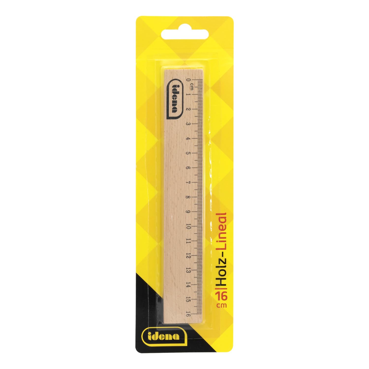 Idena 10852 – Lineal aus Buche, 16 cm, mm-/cm-Skalierung