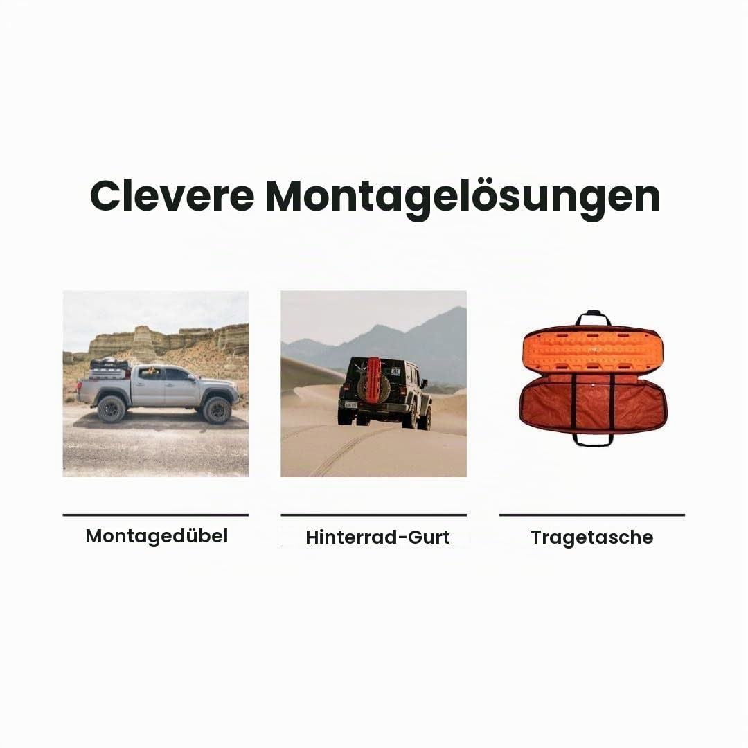 MAXTRAX MK II Off-Road Bergungs-Boards Sand Matsch Schnee Orange (Schwarz)