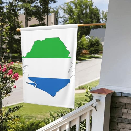 Drapeau Sierra Leone double face résistant aux intempéries pour jardin