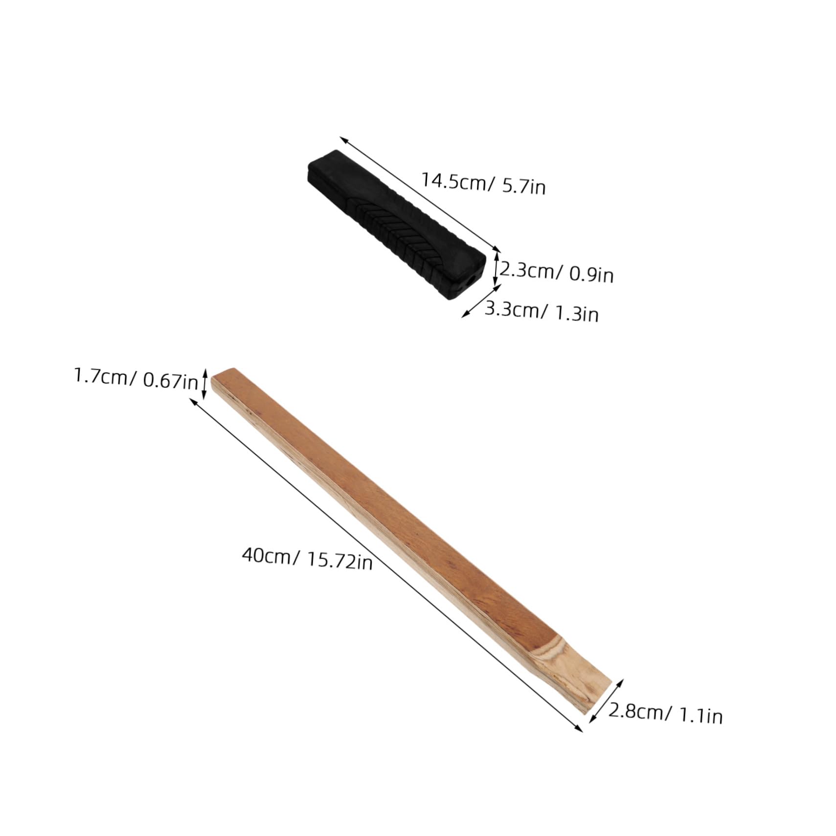 ARTIBETTER Wooden Hammer Handle Replacement 40cm Short Handle for Construction Diy Projects